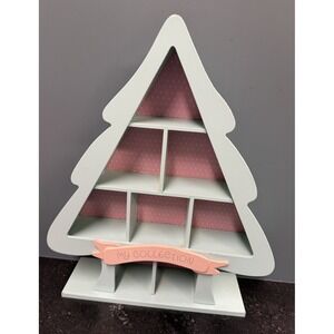 Enesco Precious Moments Tree‎ Display Shelf Samuel J Butcher Wood 12" Taiwan